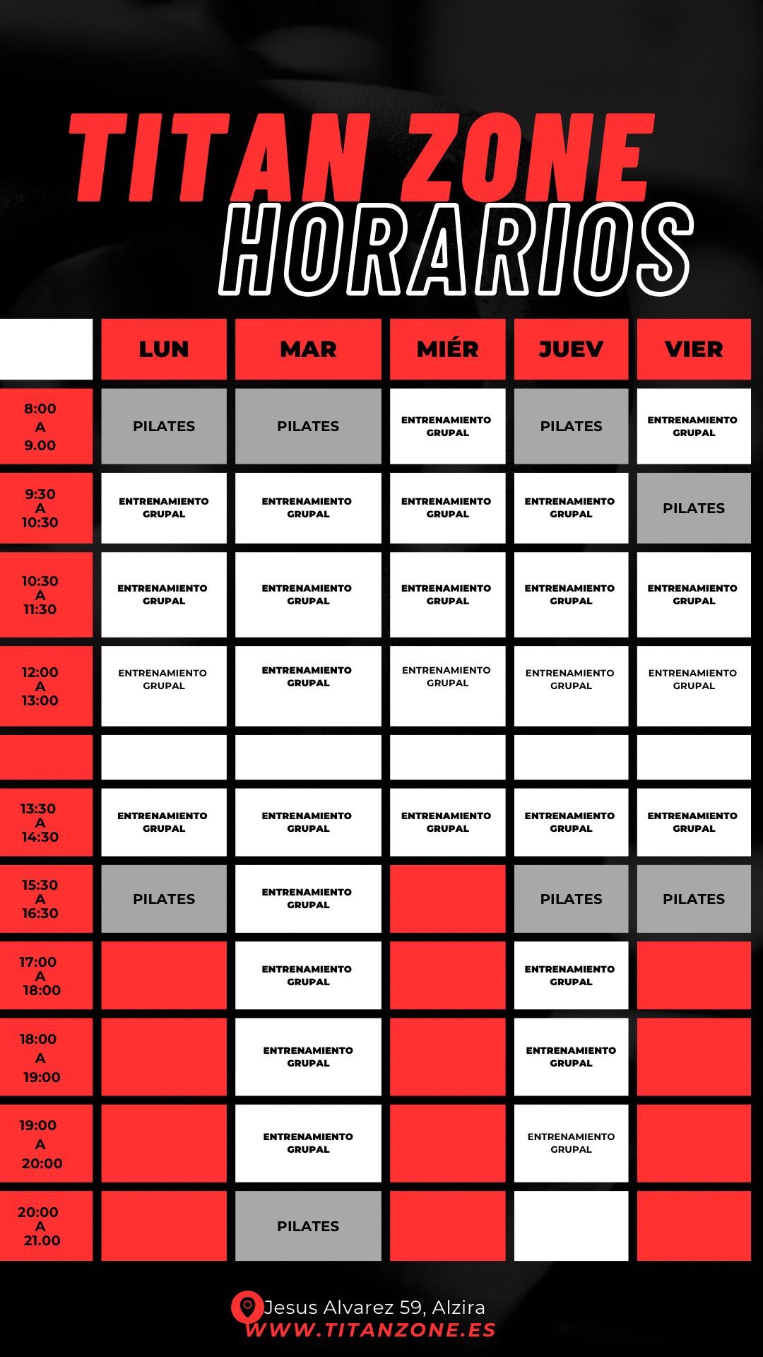 Horarios Titan Zone